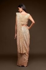 Women's Sequins Work Heavy Georgette Saree With Unstitched Blouse Peice (Latest-Sequins-Party-Saree, Free, Many Colors) - Image 2