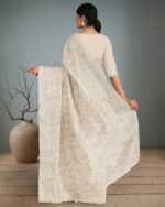 Women Georgette Saree with Resham Embroidery - Image 3